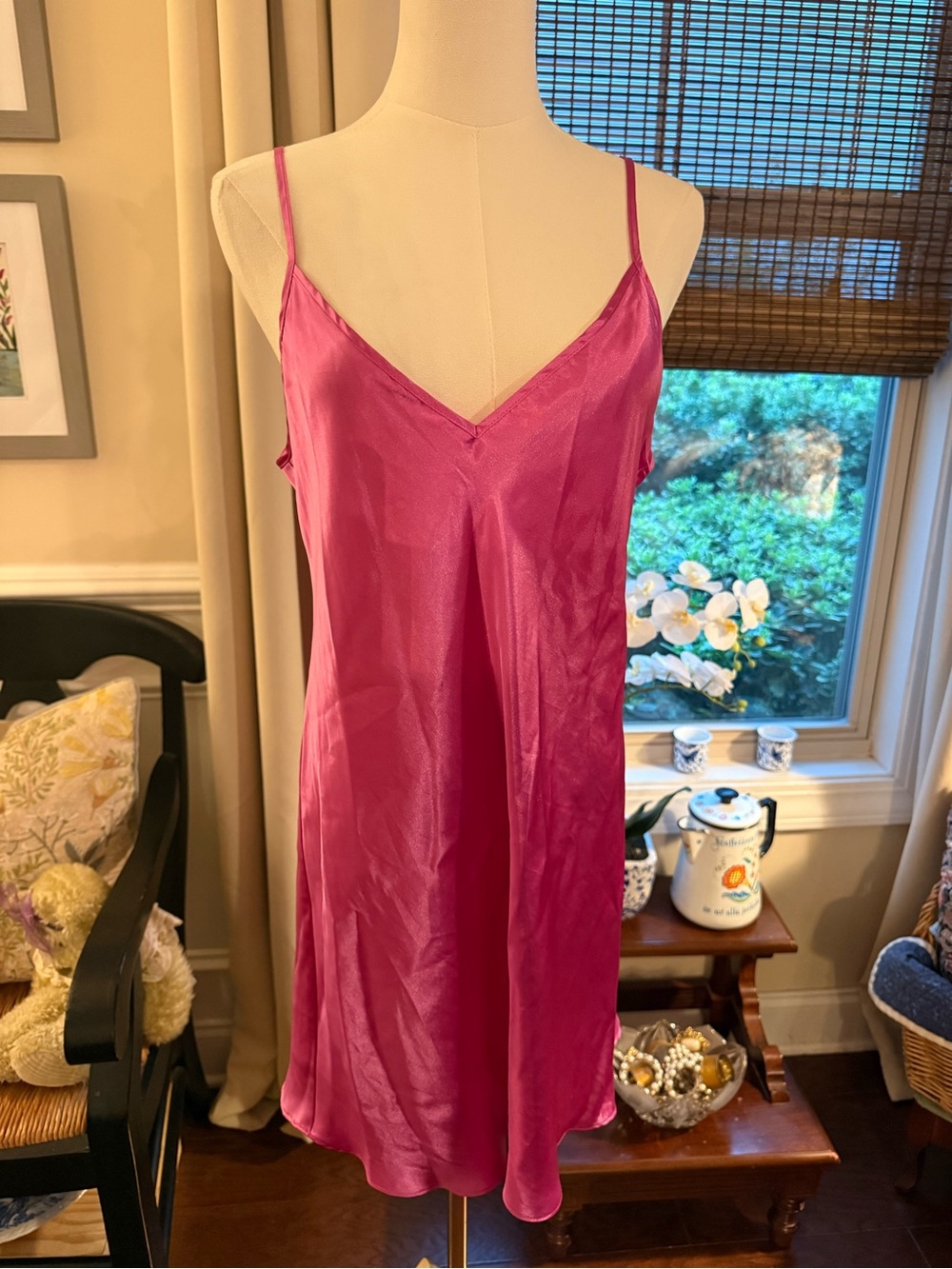 Linea Donatella Hot Pink Satin Slip